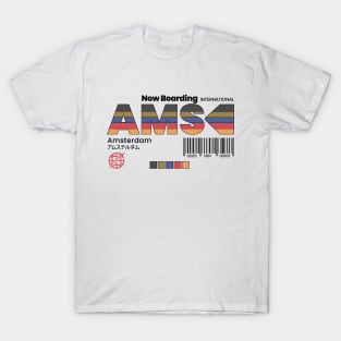 Vintage Amsterdam AMS Holland Retro Travel T-Shirt